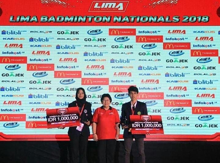 Mahasiswa Arsitektur Unisa Raih Best men academic player – Lima (Liga Mahasiswa) Badminton Nationals 2018.