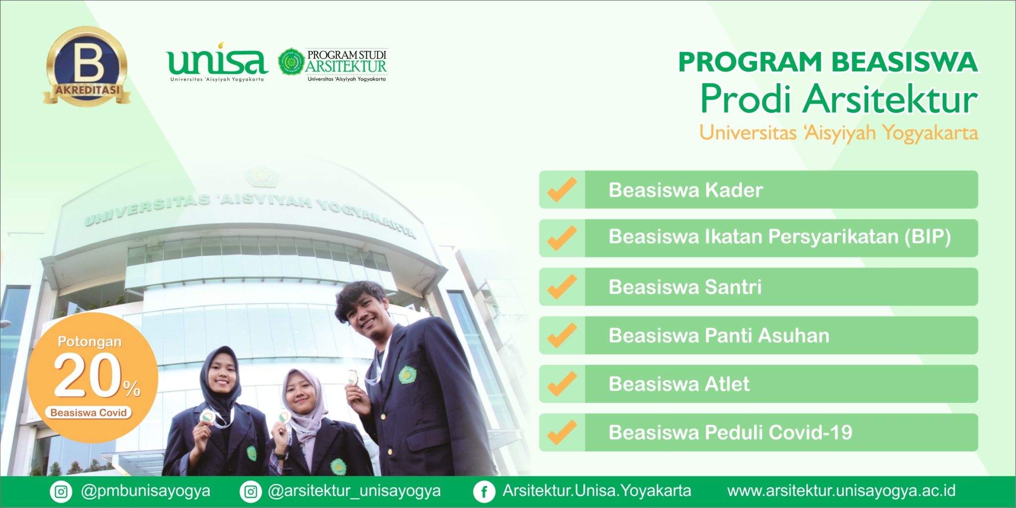 Program Beasiswa Prodi Arsitektur Unisa S1 Arsitektur Universitas